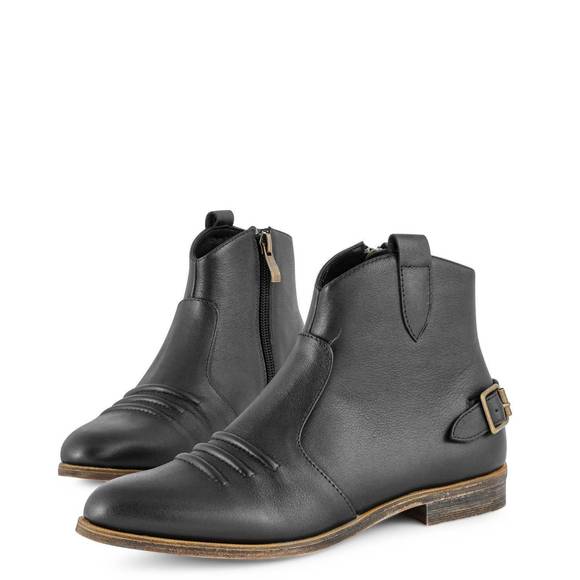 NEW MELYANN essee bootie in black leather - Picture 1 of 3